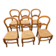 Suite de 6 chaises paillées en merisier - années 60