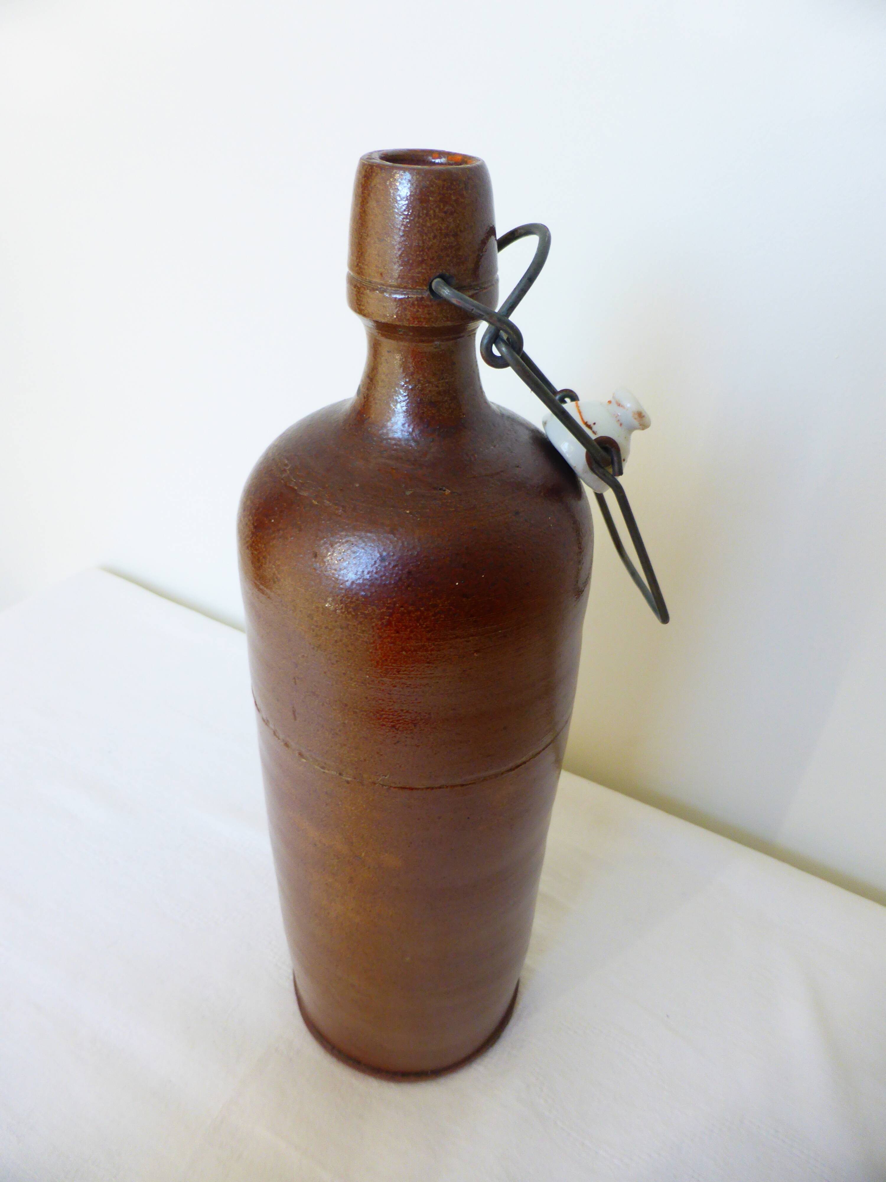 Vintage glazed stoneware bottle 2106221