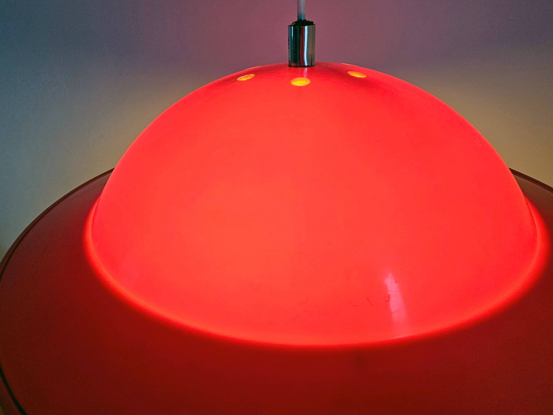 Vintage Two-Tone Pendant Lamp • UFO • Space Age • 1960