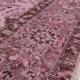 Light Pink Colour Handmade Vintage Turkish Rug