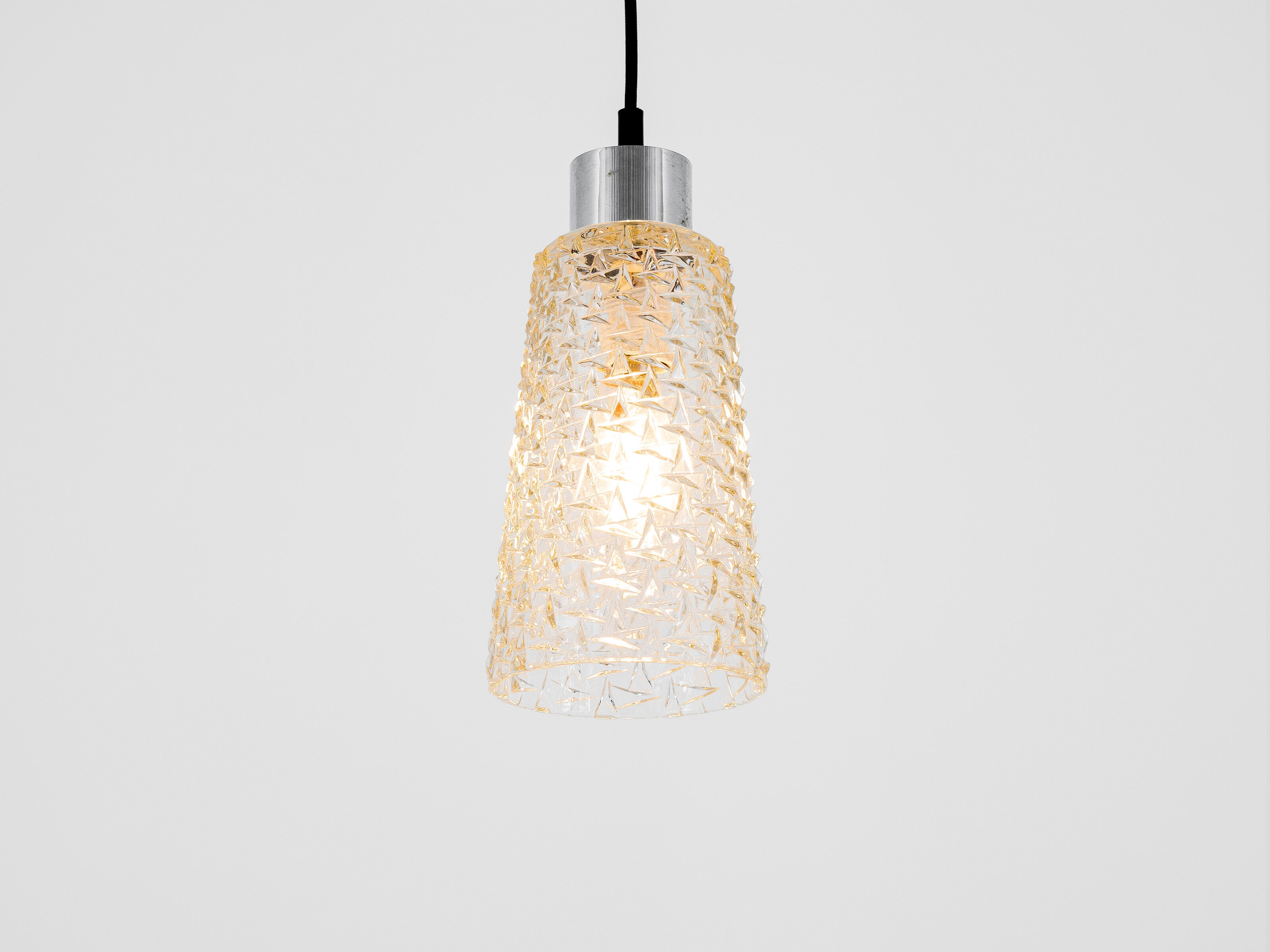 Midcentury pendant lamp in glass 1970s