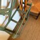 Art Deco coat rack in green patinated wood
