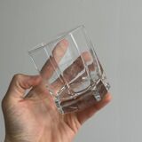 6 octagonal glass whiskey glasses