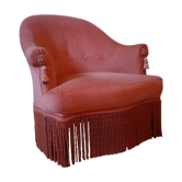 Fauteuil crapaud rose poudré