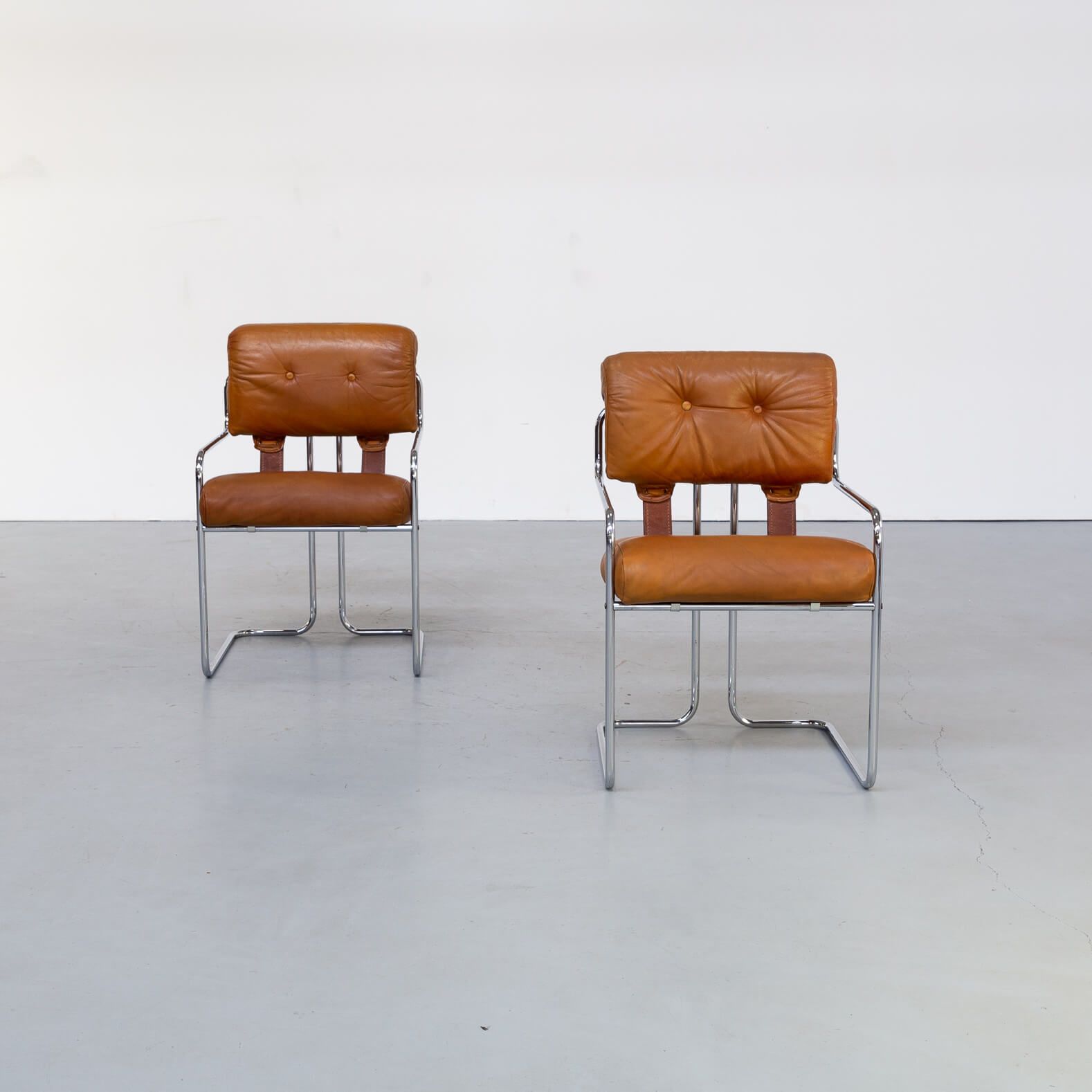 70s Guido Faleschini Tucroma Dining Chairs for i4 Mariani set/2