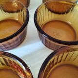 Set of 8 Duralex amber-colored ramekins