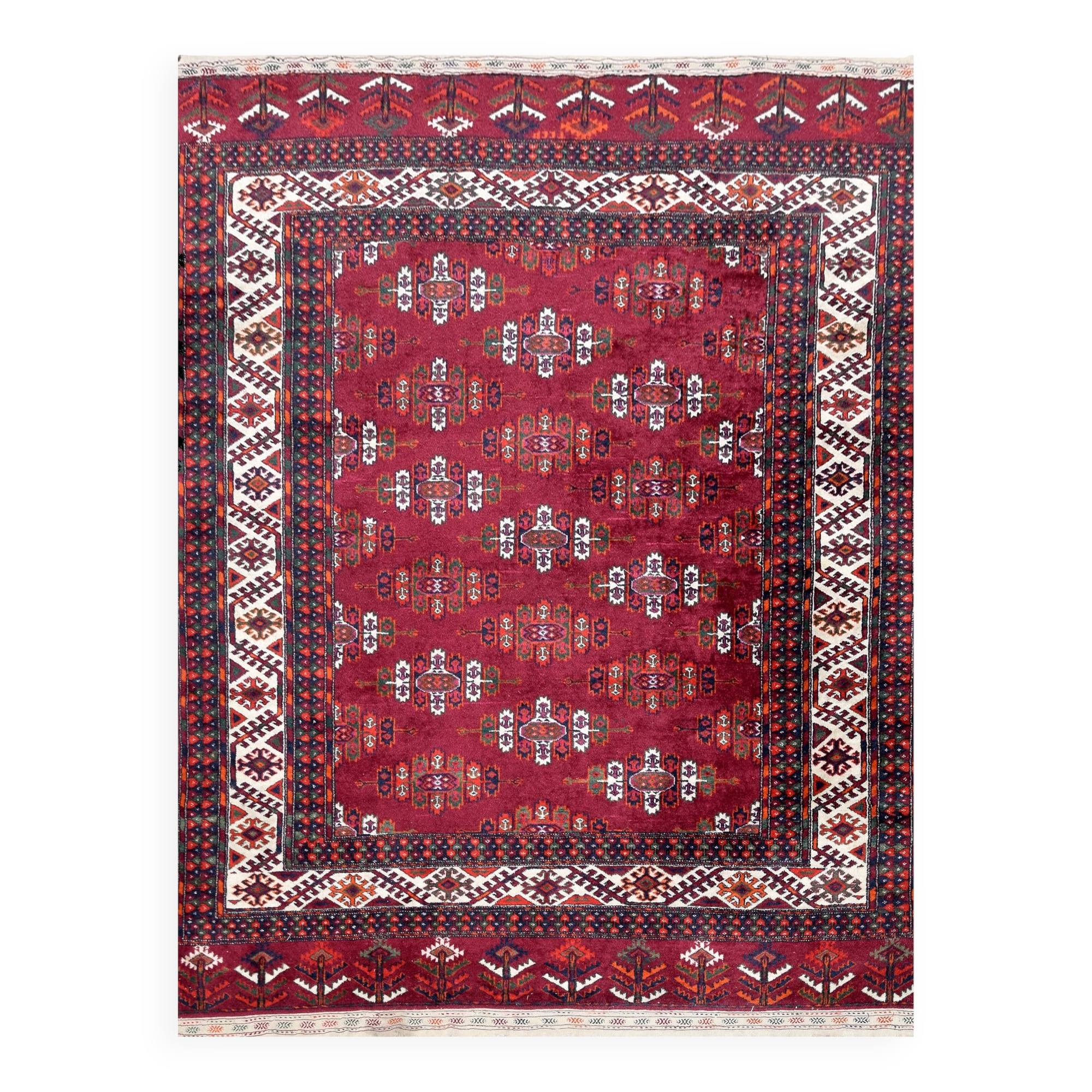 Turkmen Yomud Bukhara Oriental Rug: 2.40 X 1.60 Meters