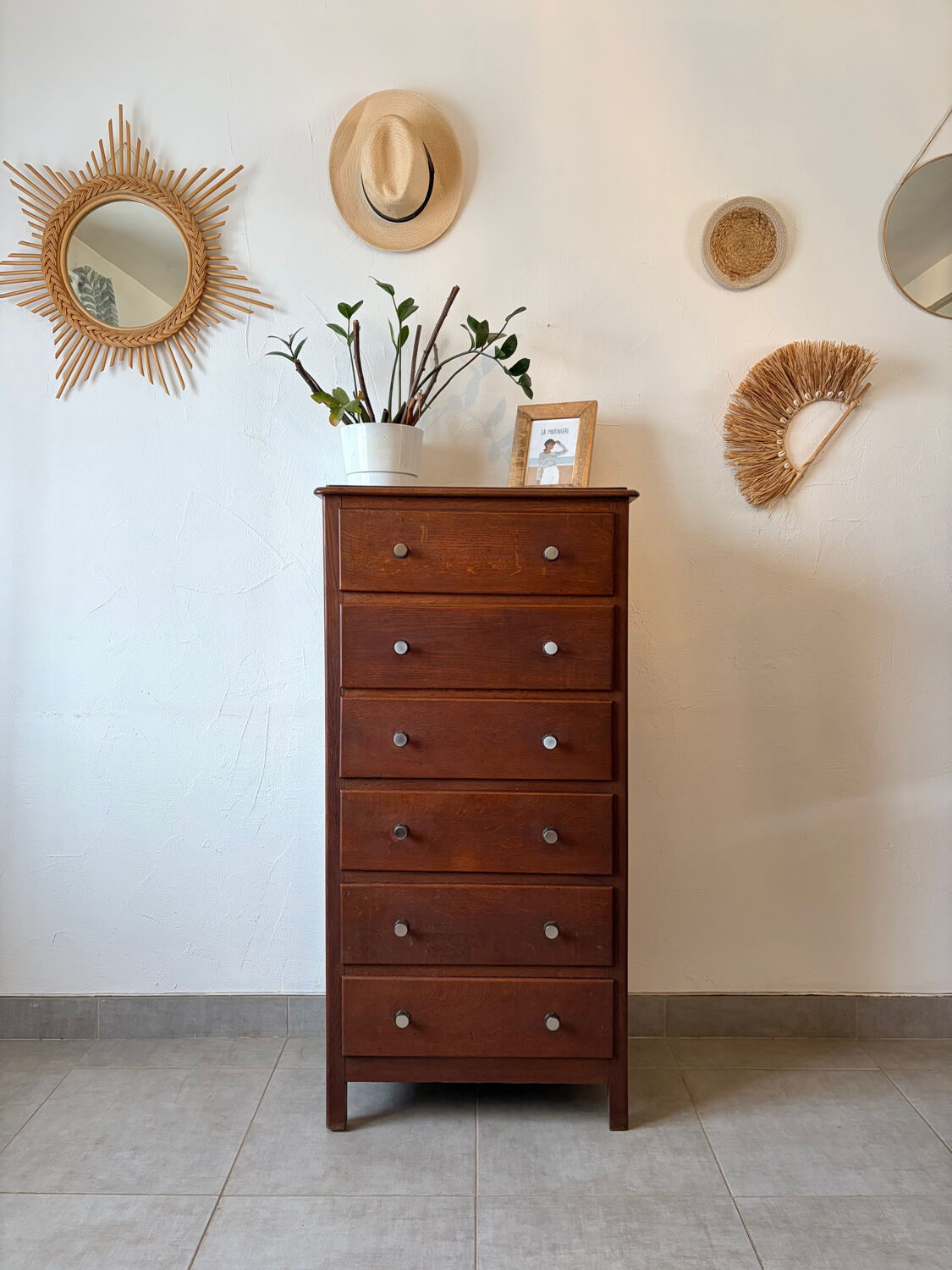 Vintage tall chest of drawers