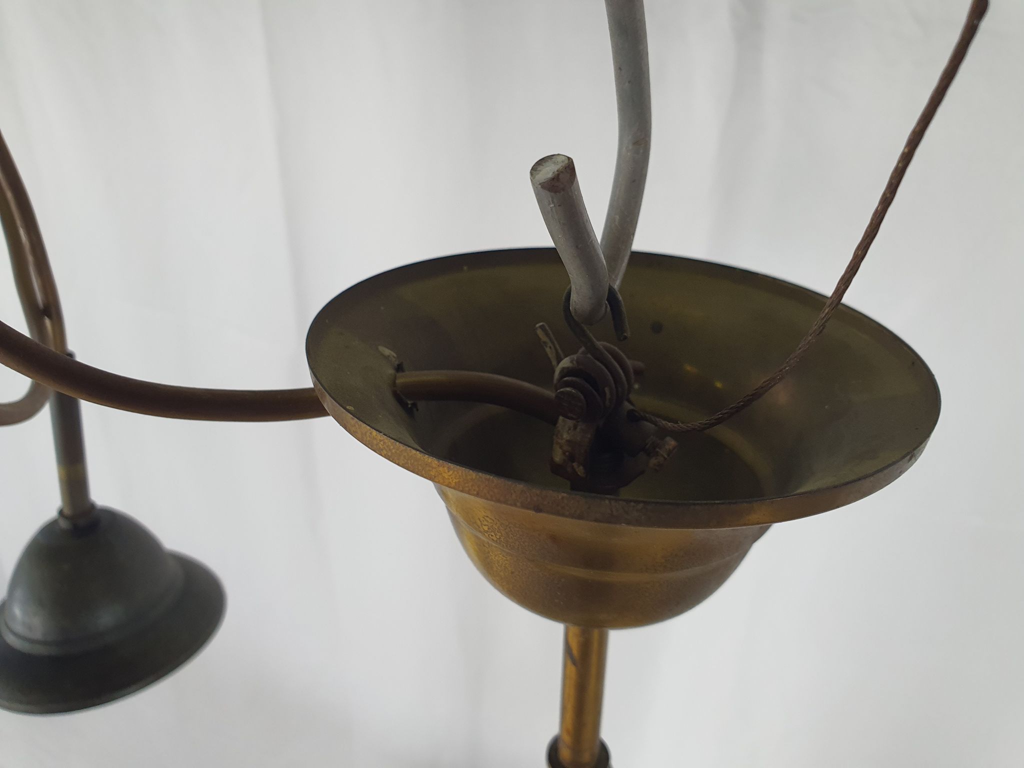 Lustre en verre de Murano et laiton avec double support