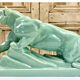 Cracked lioness sculpture art deco 1930 signed odyv