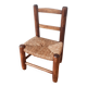 Vintage children's chair in wood and straw, made in France