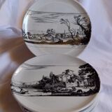 6 white plates decorations engravings Piranese