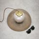 Space-age Italian Brass, Opaline and Plexiglass Pendant Lamp