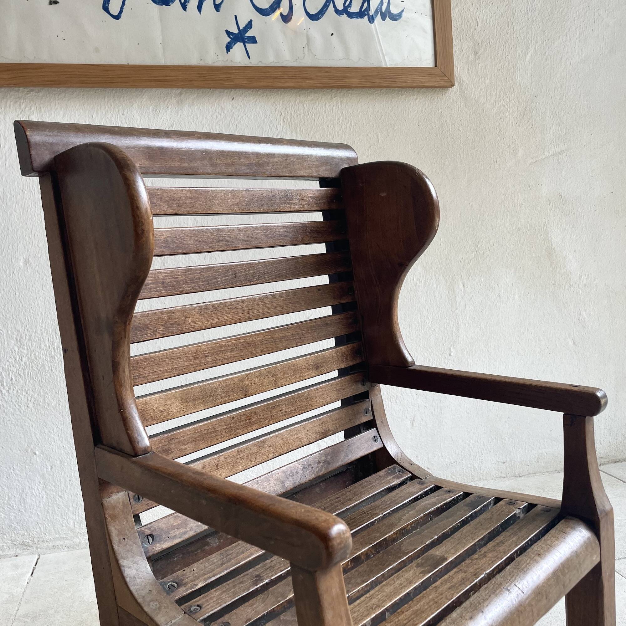 Oak children's wing chair