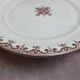 2 round plates Terre de Fer Clairefontaine Rouen sepia 19th century