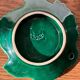 Vintage butter dish barbotine green leaf Vallauris