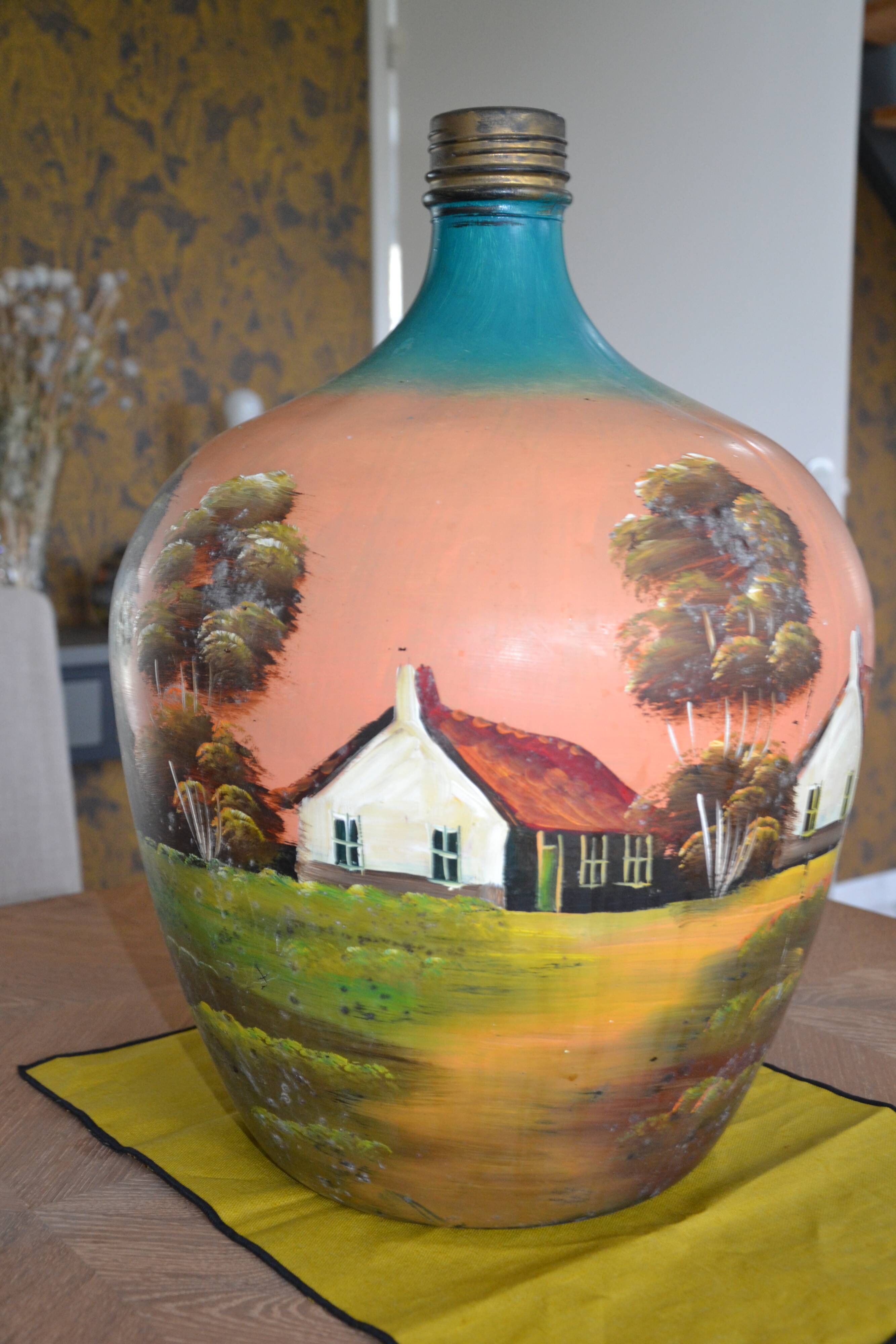 Impressive and rare dame-jeanne.