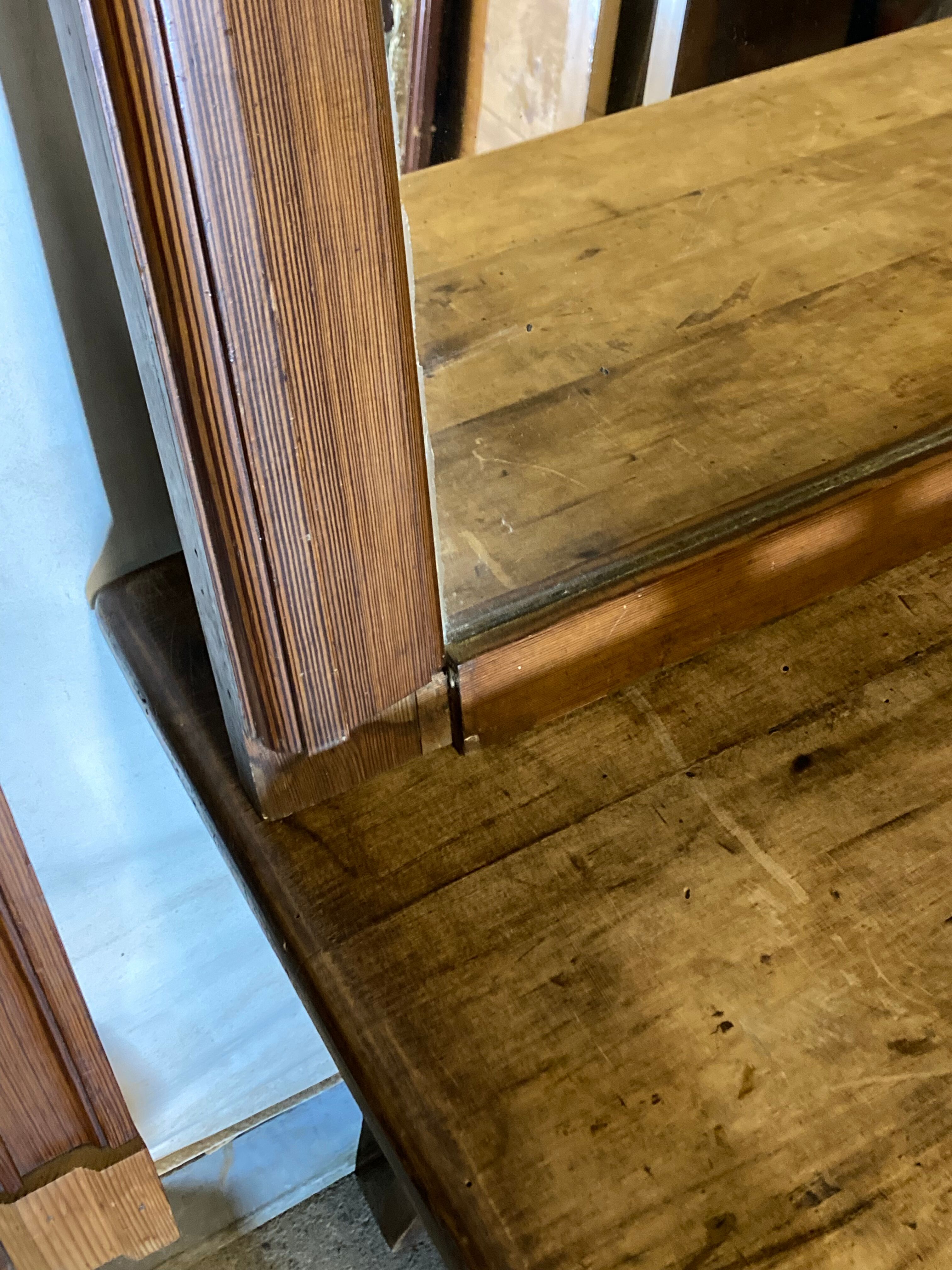 Large old mirror in pitchpin Louis-Philippe Style 100x170cm