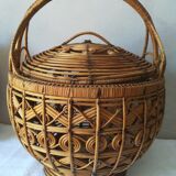 Peacock wicker basket