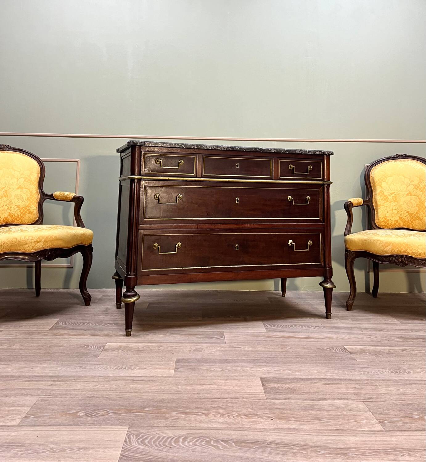 Commode En Acajou D’époque Louis XVI XVIII Eme Siècle