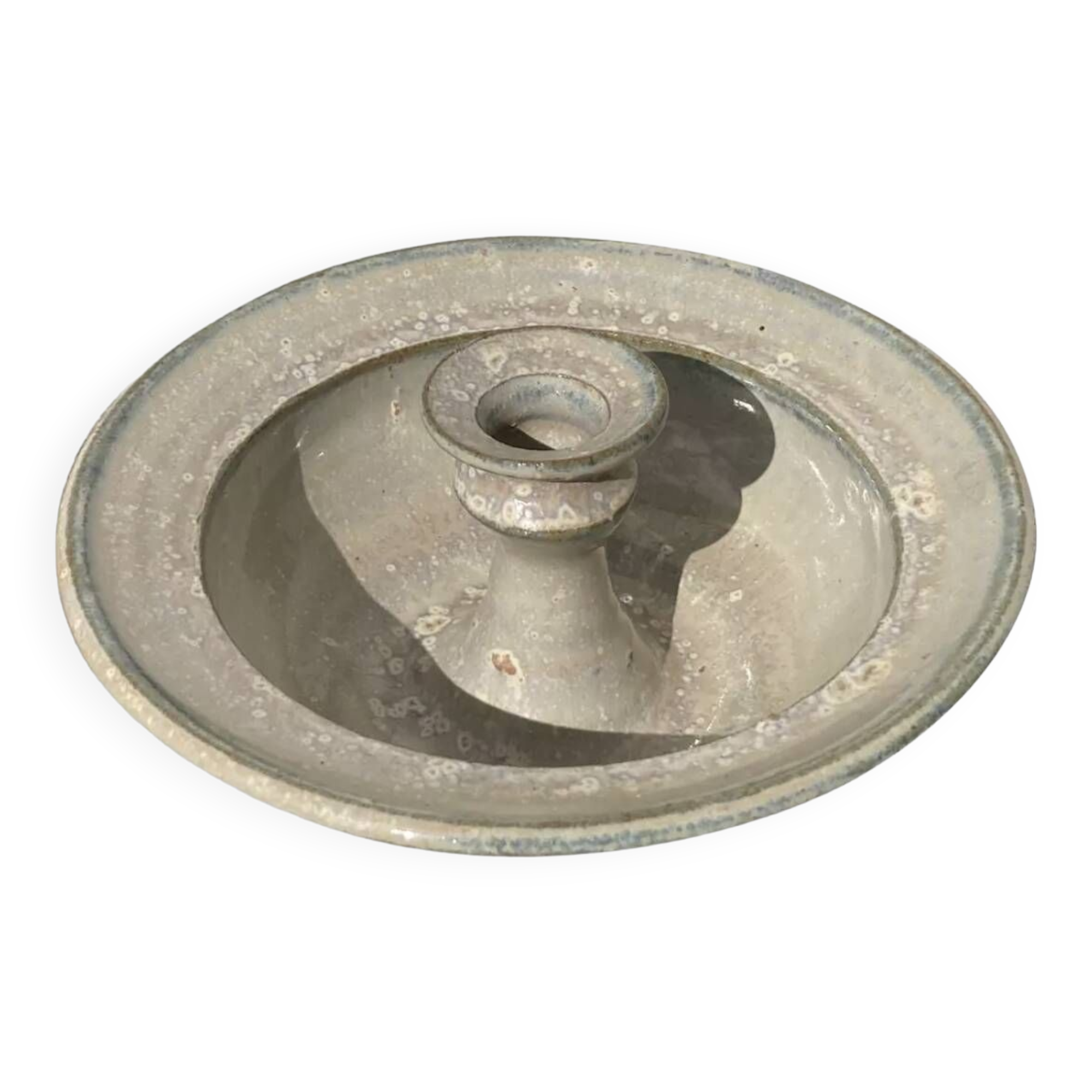 Enamelled stoneware candle holder 1970