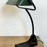 Lampe de Banque Vintage en Émail Vert de BUR, 1930s