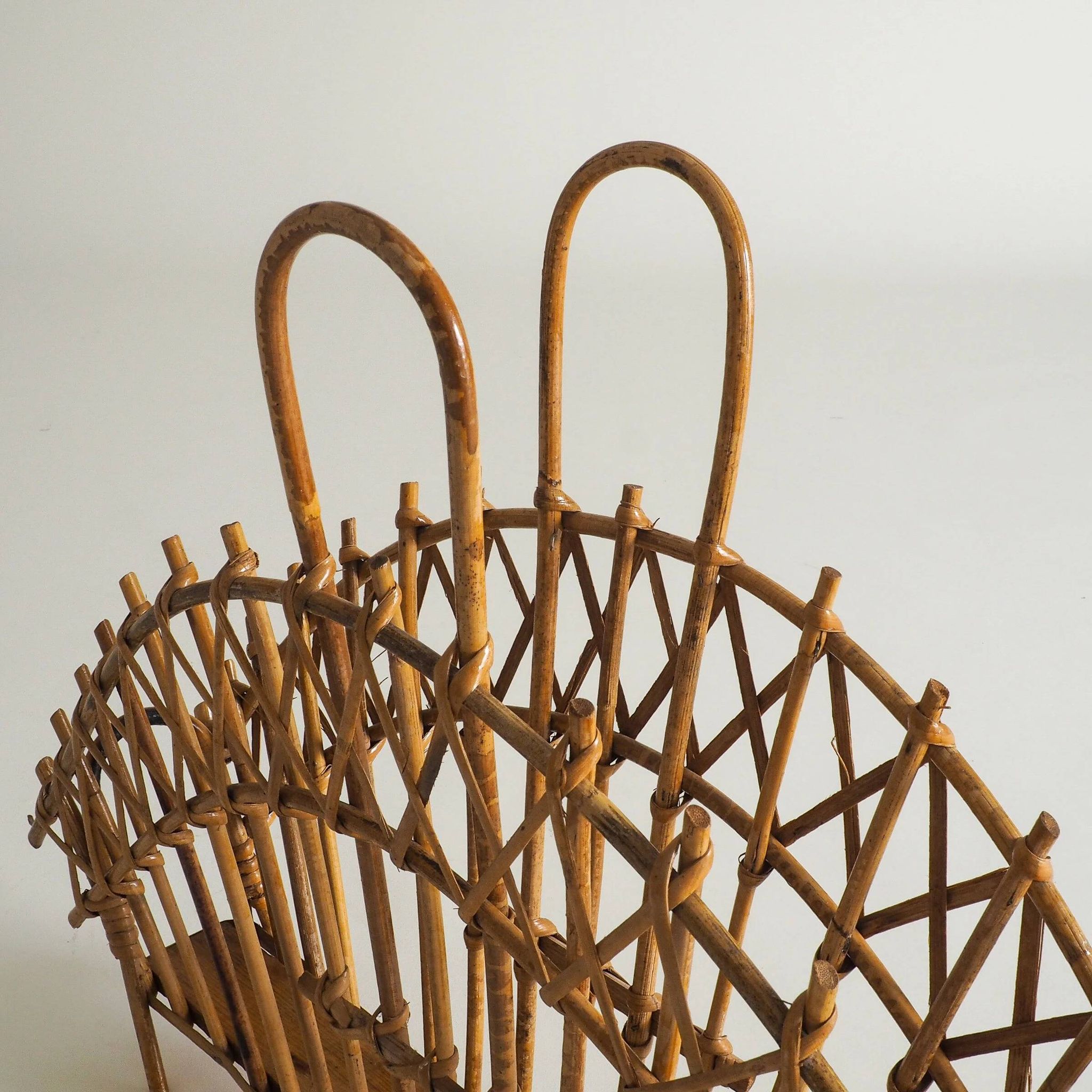 Mid-century rattan magazine holder