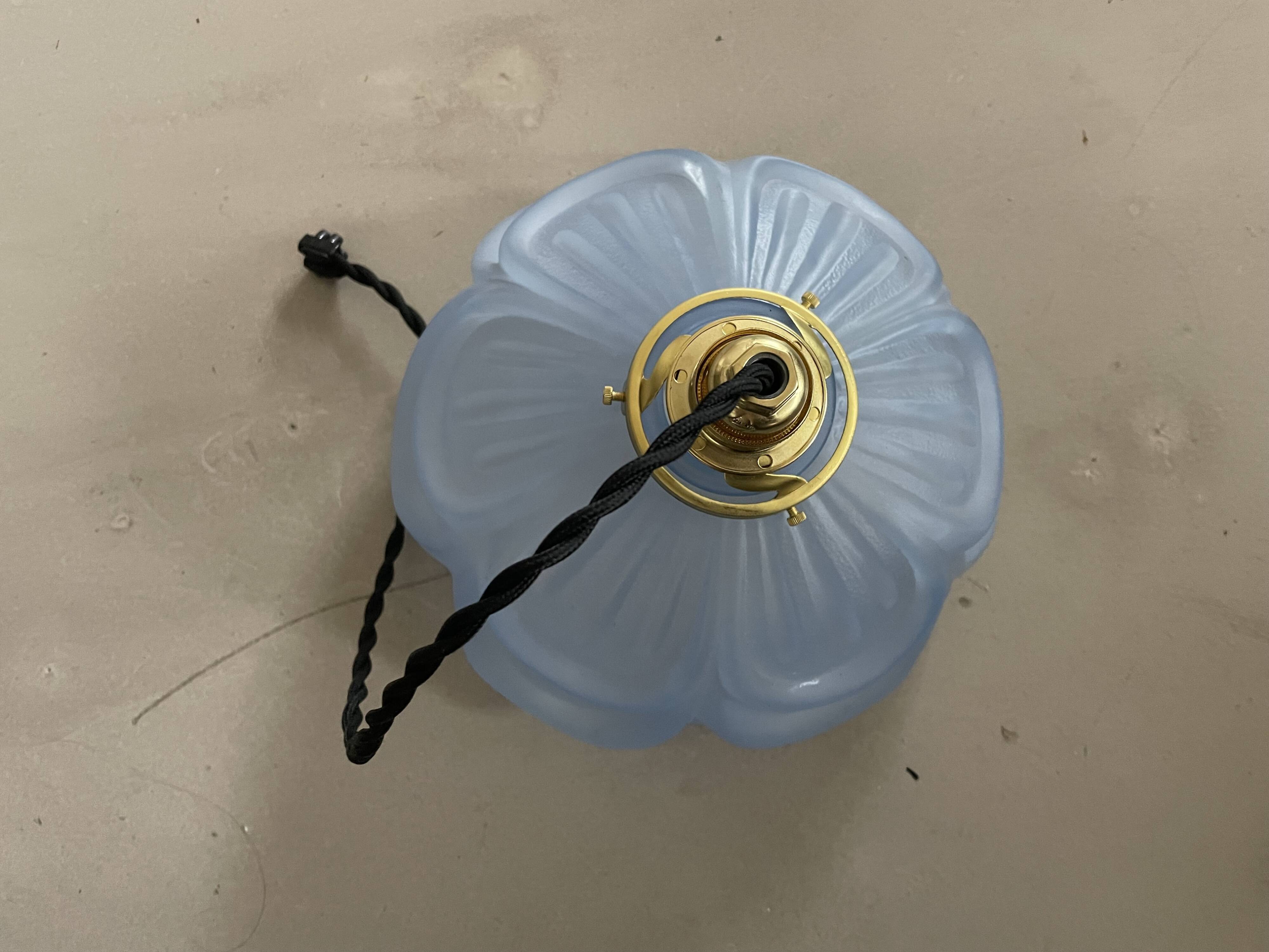 Art Deco molded glass pendant light