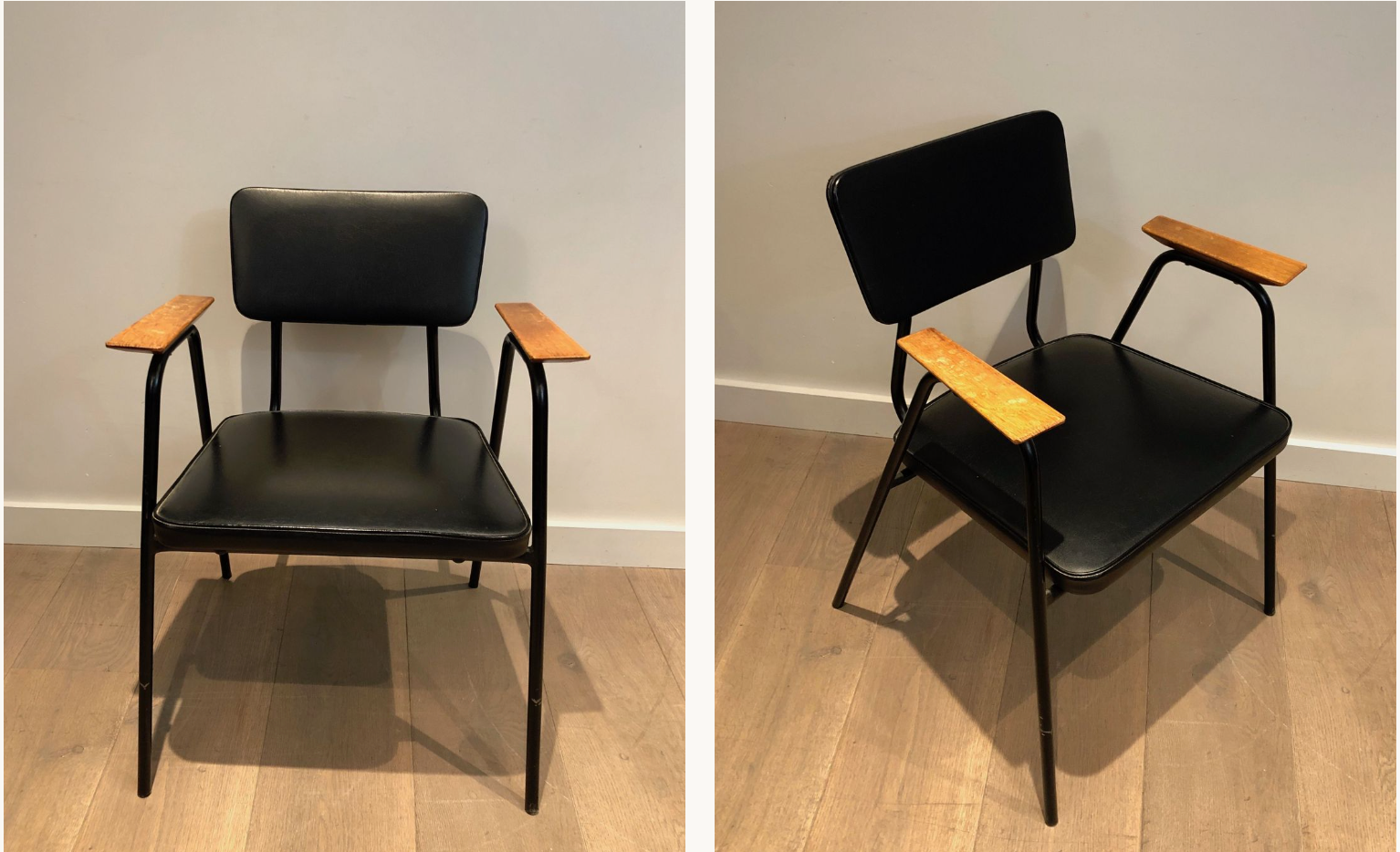 Paire de fauteuils laqués noirs Willy van de Meeren 1950