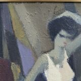 Peinture à l’huile figurative suédoise  « Cubist Dancer »