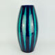 Vase modèle 248-38 Scheurich europ-line mid century avec motif de rayures en bleu et vert émeraude