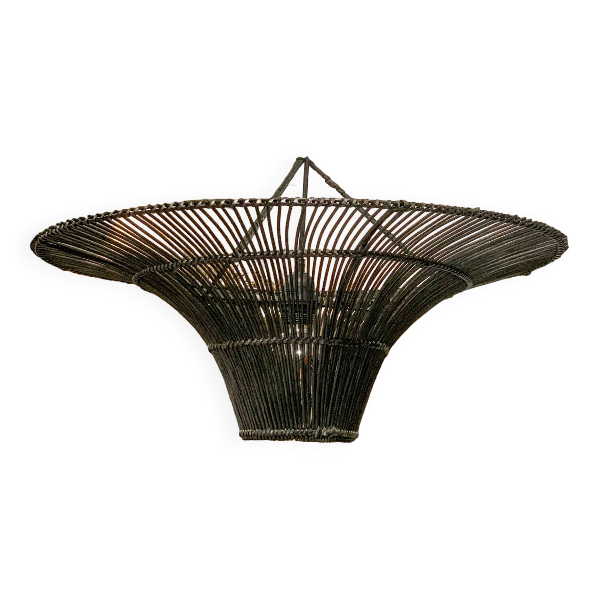 Black rattan pendant light