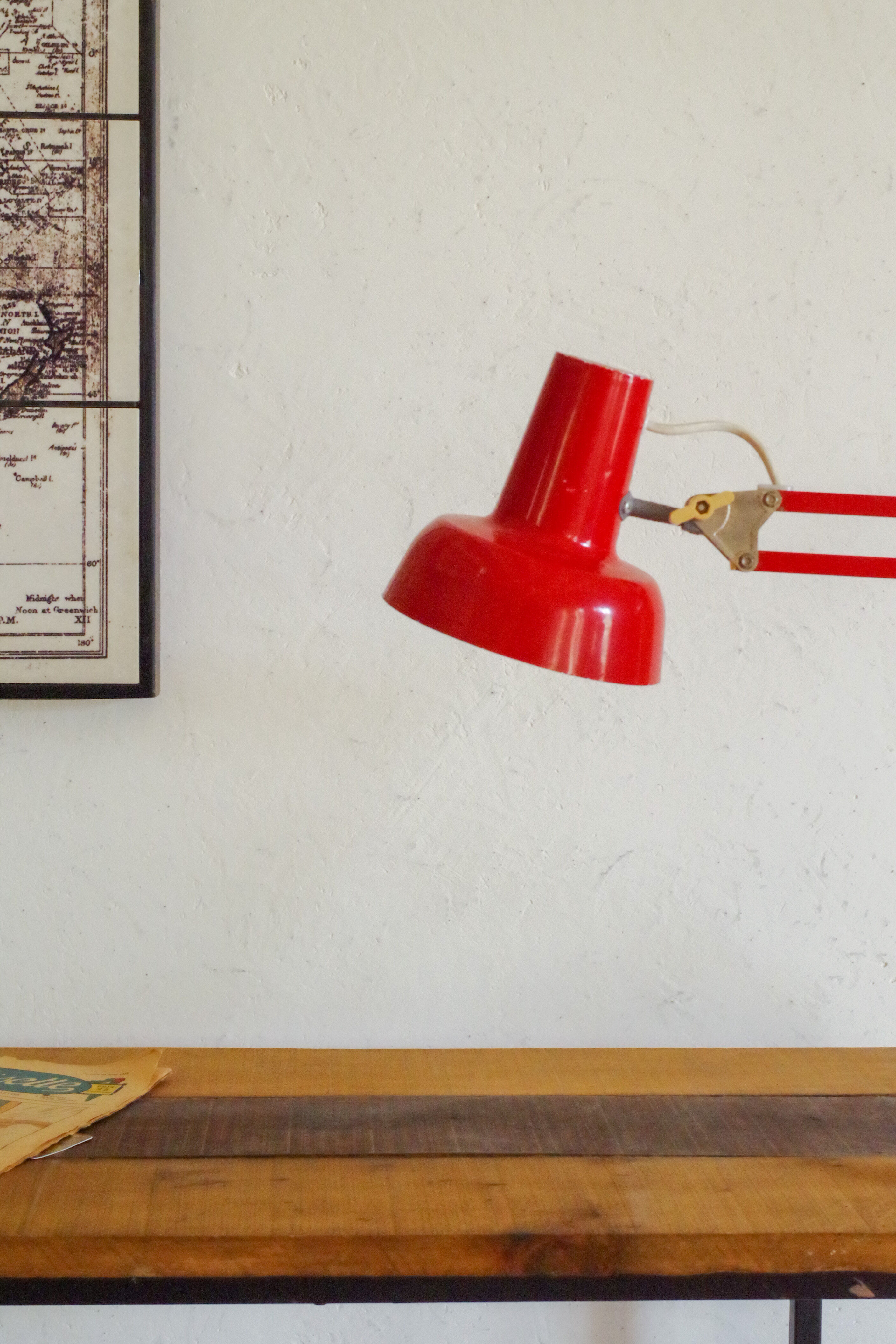 Red articulated architect lamp