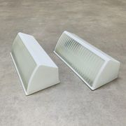 Pair of Holophane Prismopal wall lights, 1950s design.
