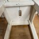 Pair of vintage cream stools in painted wood