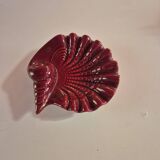 vide poche cendrier coqillage rouge bordeaux vallauris année 60