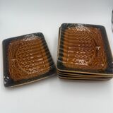 6 vintage plates in Sarreguemines slurry