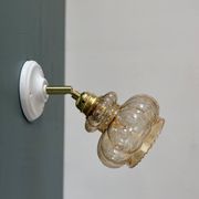 Vintage amber frosted glass tulip wall light