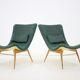 1960s Pair of Miroslav Navratil Shell Lounge Chairs, Czechoslovakia