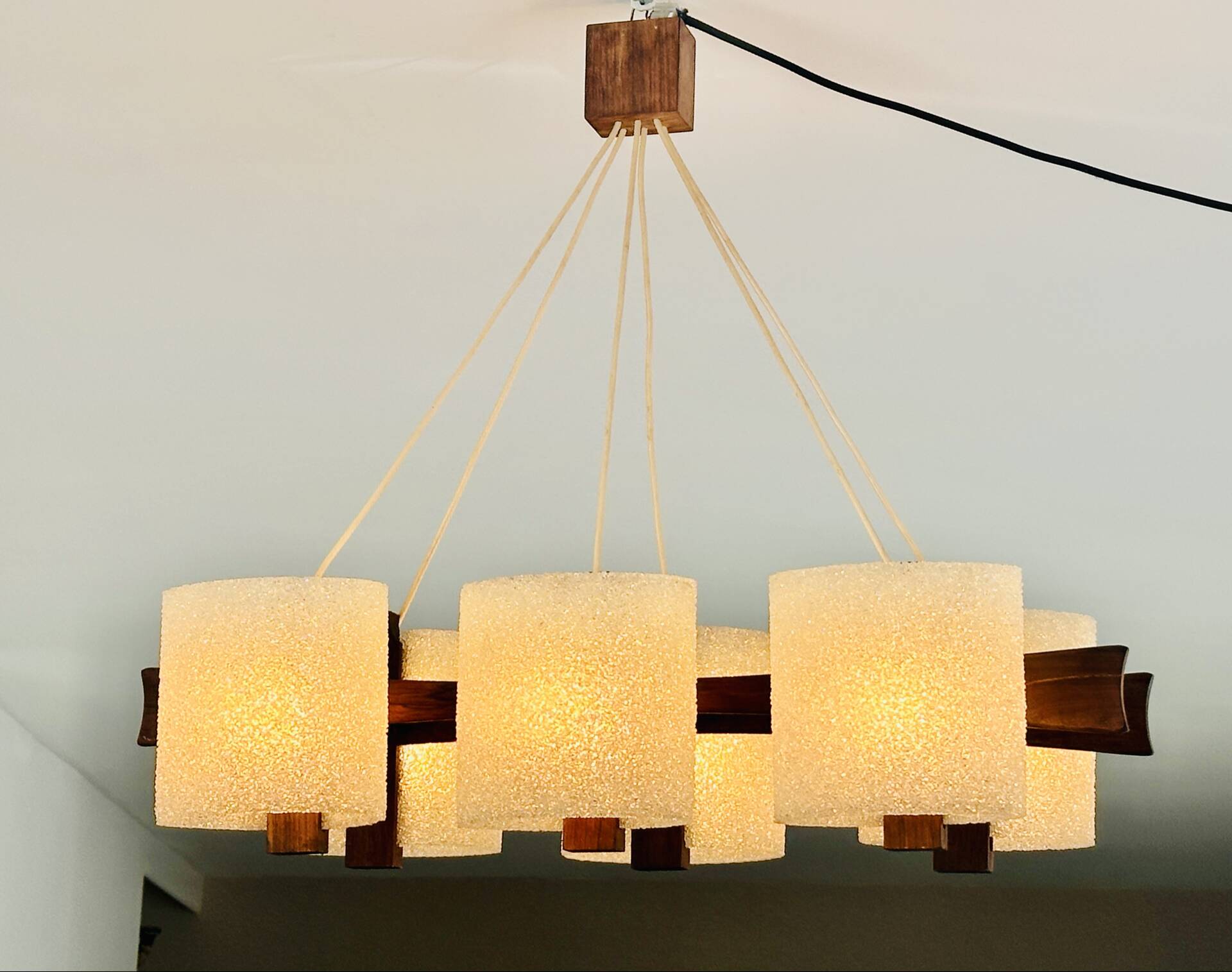 Scandinavian suspension in teak and acrylic Perspex from the 1960s.