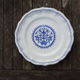12 Anciennes Assiettes Plates en Faïence de Gien - Décor Rouen