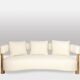 “Bean” shaped 3-seater sofa, in blond beech. Contemporary work