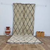 Handmade wool Berber rug 295 X 117 CM