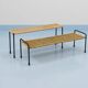 Carl Aubock side table, flower bench, iron, rattan, wicker, Austria, 1950s