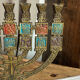 Seven-branched candelabrum, Judeo-Christian, brass and enamel