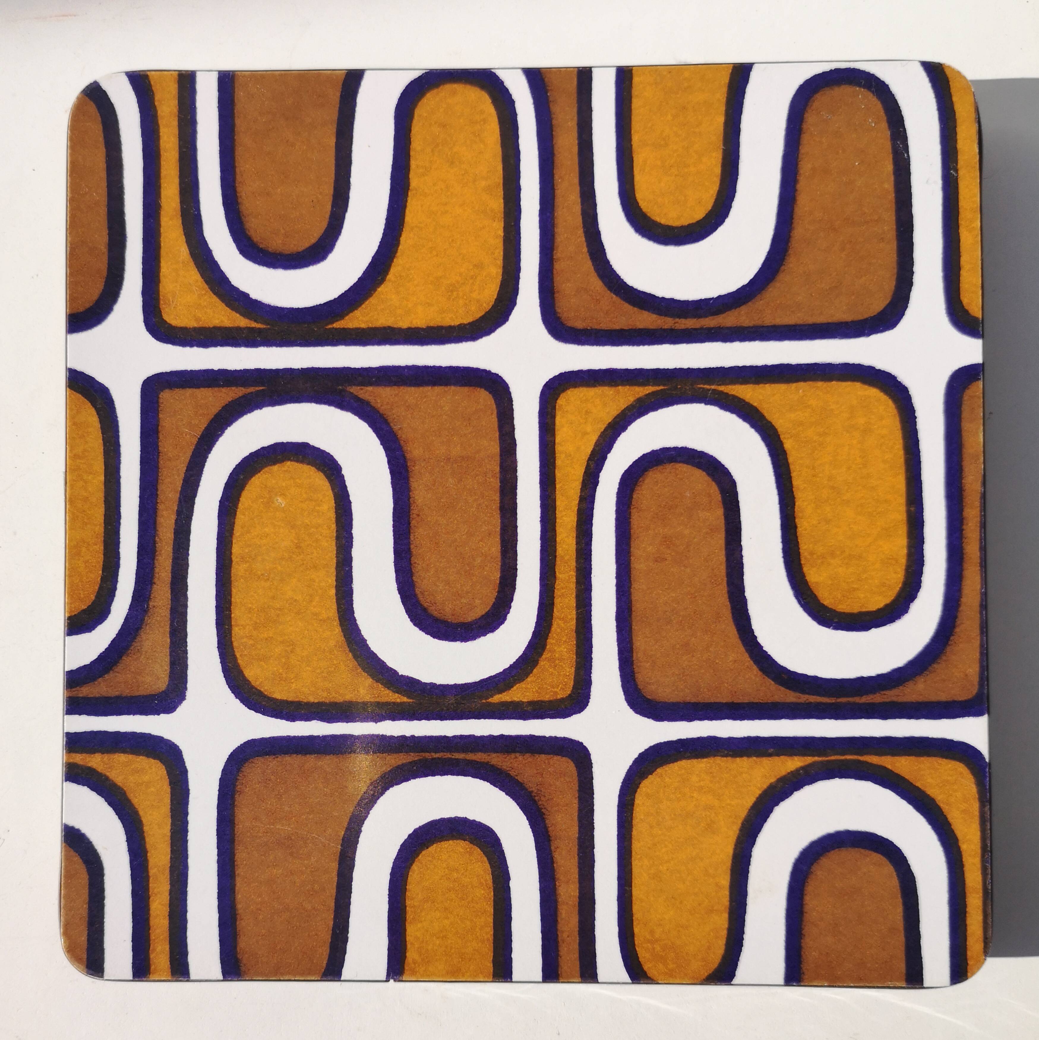 Vintage Formica trivet, psychedelic patterns