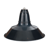 Industrial suspension n°2 in enamelled sheet anthracite gray 44cm XL 1960
