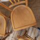 6 bistro chairs, blond wood, typical Luterma brand, 1950s-60s