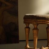 Antique round Gustavian stool, Swedish cabinetmaker, late 18th century.