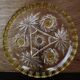 Walther Glas Bohemian crystal dish with yellow and flower pattern